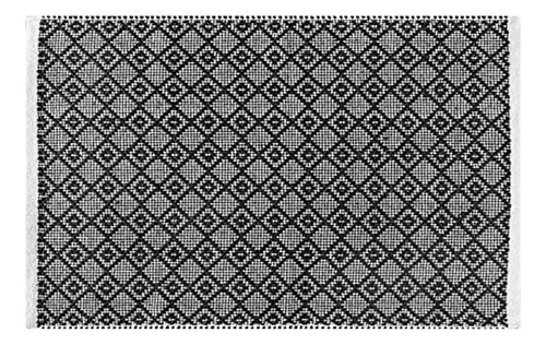 Alfombra Tejida Con Diamantes De 2 X 3 Pies, Color Negro, An