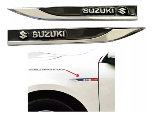 Emblemas Espadines Negros Adheribles Suzuki Sx4 2013