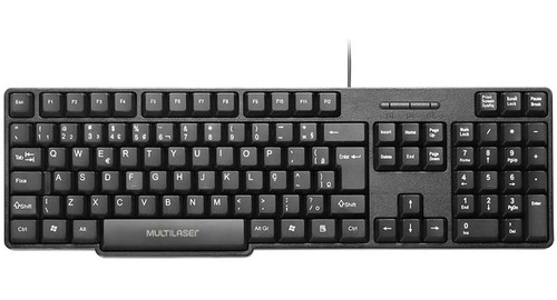 Teclado Multilaser Abnt2 Tc225 Com Conexão Ps2, Slim, Preto