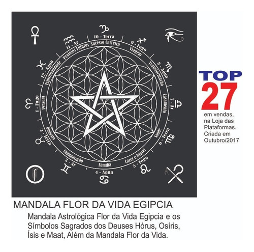 Só Toalha 70x70 - Mandala Flor Da Vida - Toalha P Oráculos
