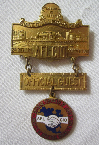 Antigua Medalla 2da Bienal Afl  Cio 1957 Atlantic City Usa
