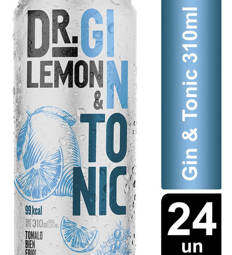 Dr Lemon Gin Tonic 99 Calorias Lata 310 Ml X 24 Unidades