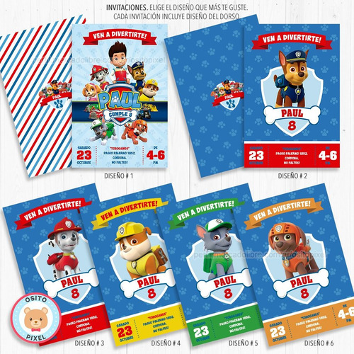 Kit Imprimible Paw Patrol Decoración Candy Patrulla Canina