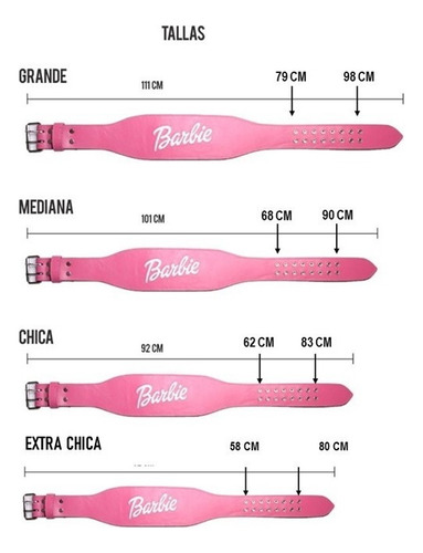 Faja Para Gym+ Straps + Grilletes Piel Bordada Barbie