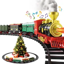Comprar Tren Para Arbol Navidad Vagones Humo Locomotora 22