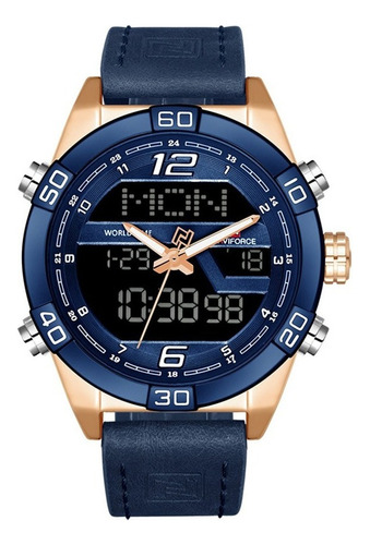 Reloj Hombre Lujo Naviforce Militar Aviador Digital-análogo