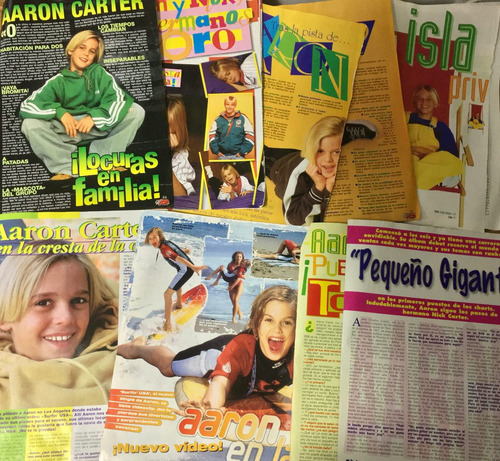 Aaron Carter Colección Notas, Posters, Etc Revistas 96-2000 (Usado)