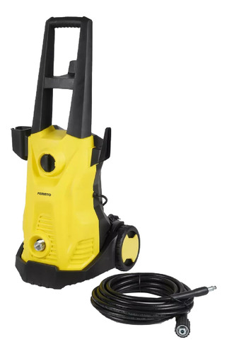 Imagen 2 de 4 de Hidrolavadora Eléctrica Femmto Hlhg2 Amarilla Y Negro 5,5 L/min 120bar 220v - 1800w - 50hz - 1750psi Manguera De 5mts Pistola De Alta Presión Tecnologia Auto-stop Cepillo Triangular