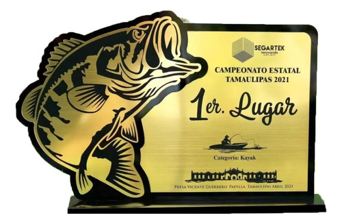 Placa De Acrílico, Trofeos, Premios Bicapa Pesca