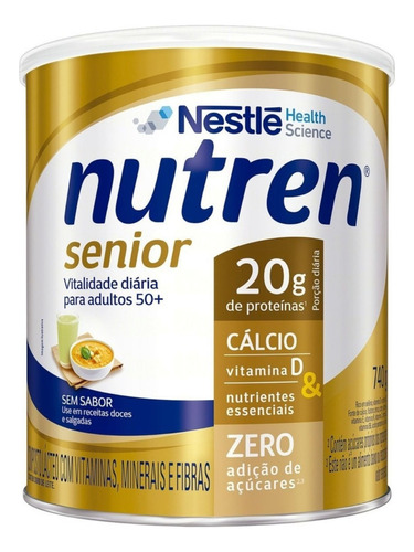 Nutren Senior Sem Sabor 740g - Suplemento Em Pó Nestlé