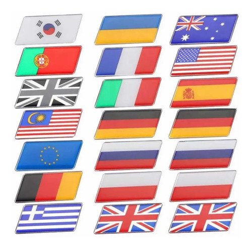 Emblema Banderas Autoadhesivo Países Europeos Vw Bmw Premium