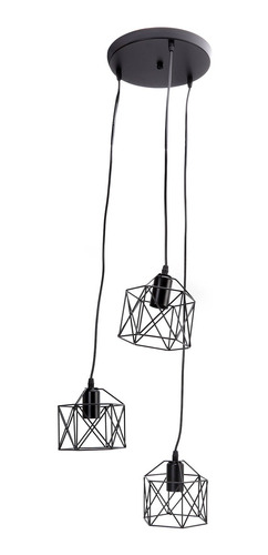 Lámpara Colgante Antigua E27 De 3 Cabezales, Estilo Retro Ún