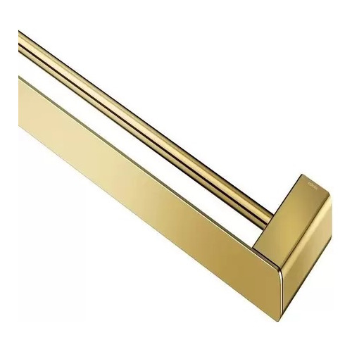 Toalheiro Duplo Bastão Flat 60mm Ouro Polido 01013743 Docol