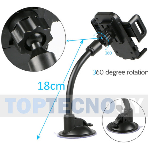 Imagen 3 de 4 de Soporte De Auto Para Celular Con Brazo Flexible Y Ventosa ®