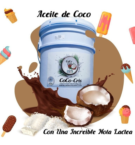 Aceite De Coco Para Cobertura De Chocolate Cubeta 19lts.