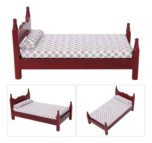 Mini Mueble Para Cama Individual De Madera Roja De Tamaño 1: