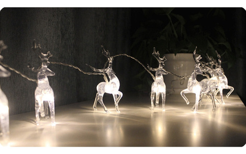 Guirnalda De Renos Con Luces Navideñas 10 Led