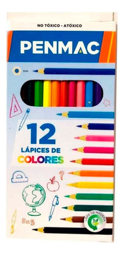 Lápices De Colores Largos Penmac X 12 Unidades