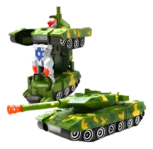 Brinquedo Transformes Carro Tanque Vira Robô Com Som E Luz