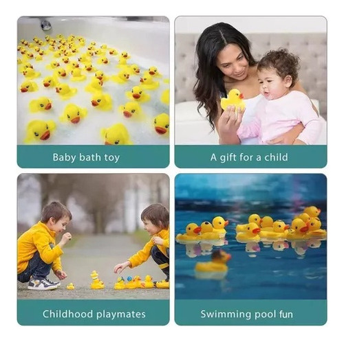 B 100pcs Bonito Mini Patinho De Banho De Patos De Borracha /