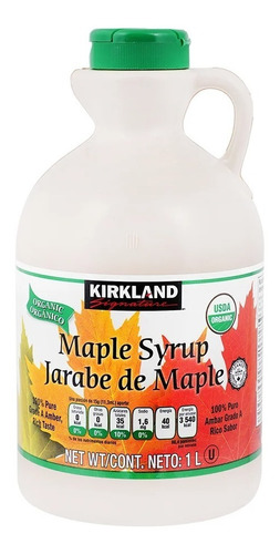 Jarabe De Maple Kirkland Orgánico 100% Puro De 1 Litro 