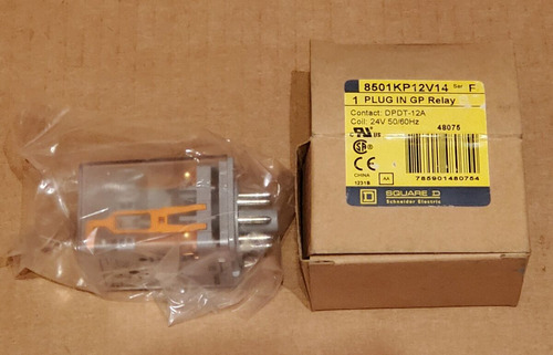 Square D 8501kp12v14 Round Plug-in Relay Dpdt 12 Amp Cct