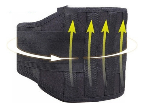 Cinturón De Tracción Lumbar Para Ciática Y Nervios Pinzados Color Negro Talla S