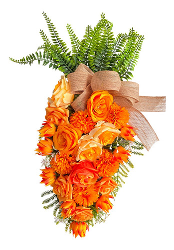 Decoración De Puerta De Zanahoria De Pascua, Corona De