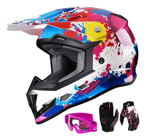 Glx - Casco De Cara Completa Gx623 Dot Para Motocrs, Motocic