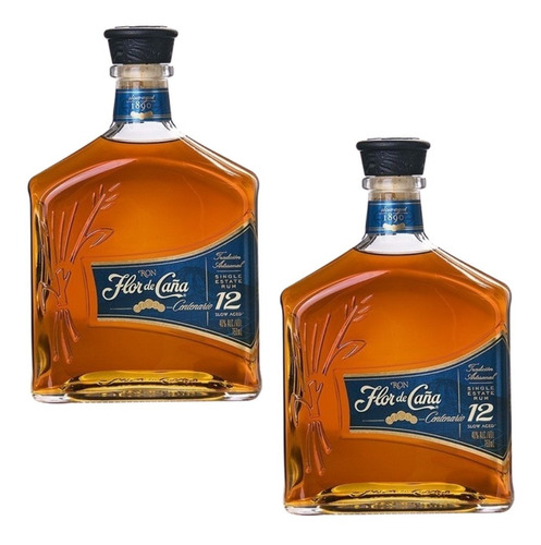 2 Botellas De Ron Flor De Caña 12 Años 