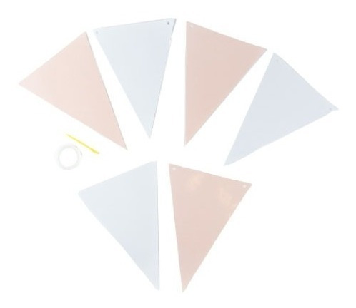 Banderines Basics Blanco Y Rosado, 250 Cm, 3 Set