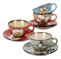 Comprar  Set De 4 Tazas De Capuchino, Tazas De Café De Cerámica De 8
