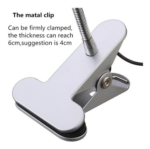 Imagen 3 de 6 de Lámpara Broche Para Escritorio Autónoma Flexible Usb