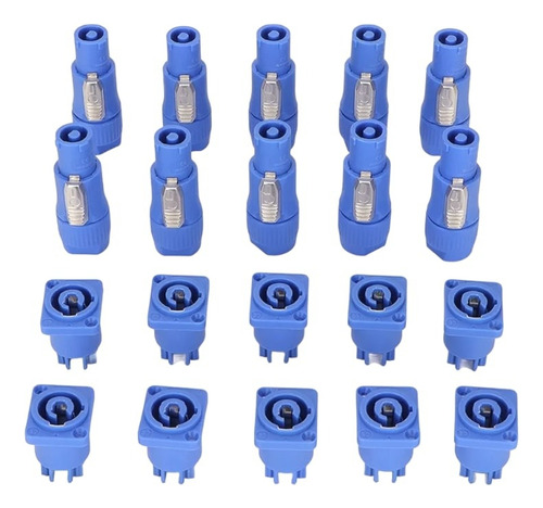 Speakon Conector 220ac 20a (h + M) 3p Azul        