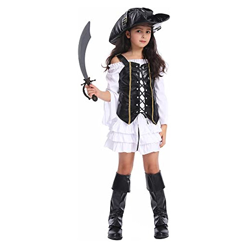 Lindo Disfraz De Pirata Niñas - Vestido De Halloween