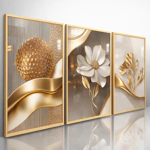 Quadros Decorativos Abstratos Floral Moderno Flores 122x60