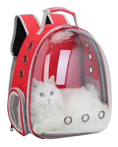 Mochila Transportadora Transparente Perros Y Gatos Log on