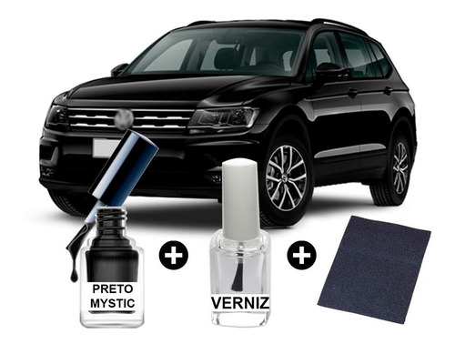 Tinta Tira Risco Automotiva Tiguan Preto Mystic