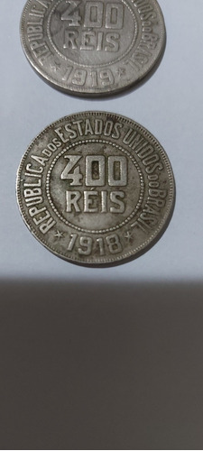 Vendo 6 Moedas De 400 Réis, 1918, 1919, 1927, 1929 E 1932.