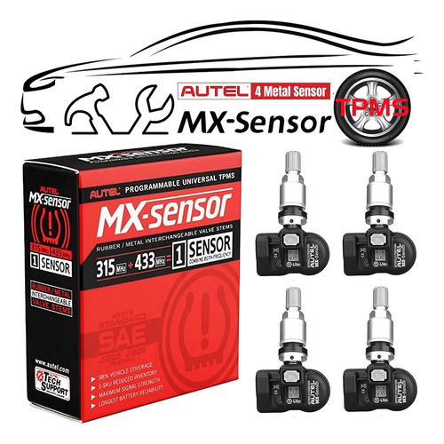 Autel Maxitpms Sensor Mx 4pcs Pack Stem Metal Stem 315/433mh