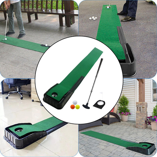 Tapete De Golf Con Automático De Pelota Que Putter Negro