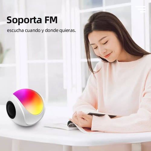 Bocinas Bluetooth Altavoz Luces De Colores Decorar Color Negro