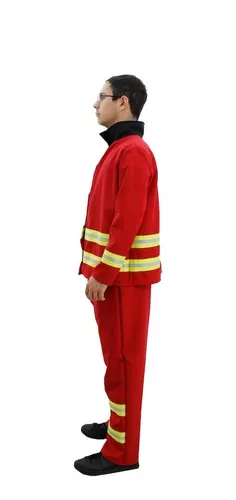 Dress Up America Disfraz de bombero para adultos, disfraz de bombero para  hombre, color rojo