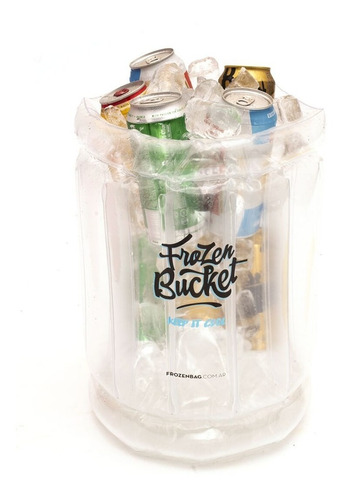 Imagen 2 de 3 de Frapera Inflable Frozen Bucket Bebidas Botellas-transparente