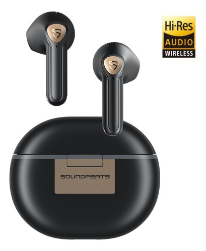 Audífonos Soundpeats Air3-deluxe Hs bluetooth color negro con luz negro