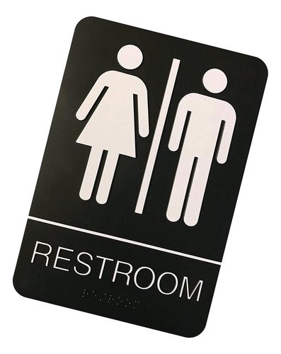 Placa De Pared Para Inodoros De Uso Público Y Unisexo