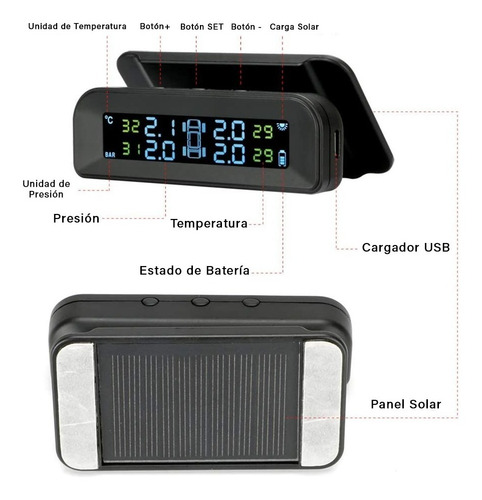 Imagen 3 de 10 de Tpms Sensor Presión 4 O 2 Neumáticos P. Tráiler Externos
