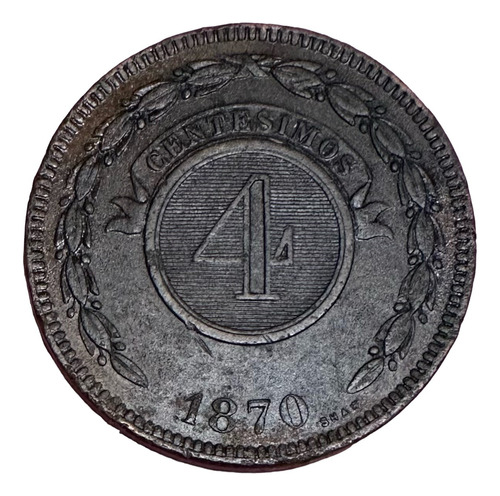 Paraguay - 4 Centésimos - Año 1870 - Km #4 - Estrella