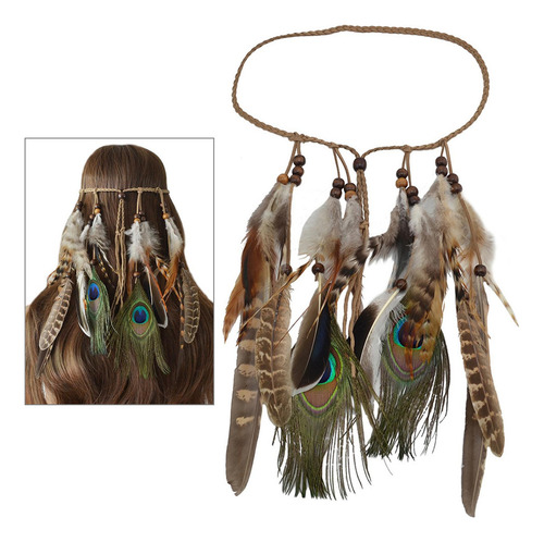 Adorno De Plumas Para La Cabeza, Americano,, Hippie Bohemio