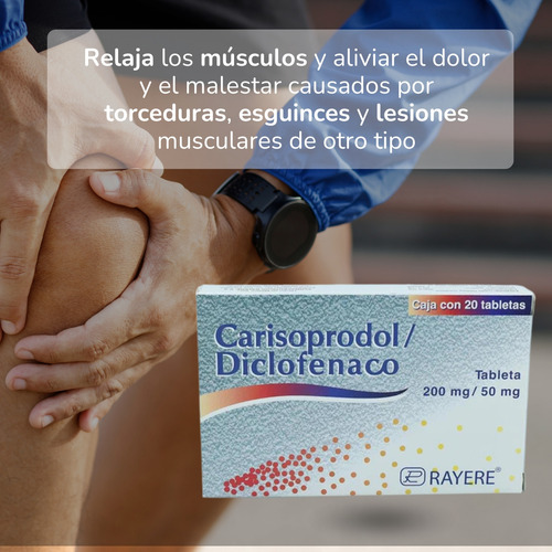 Carisoprodol Diclofenaco 200mg/50mg 2 Cajas Con 20 Tabletas